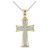 Image of 10kt Yellow Gold Mens Round Diamond Gothic Cross Charm Pendant 1/6 Cttw