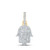 Image of 10kt Yellow Gold Mens Baguette Diamond Hamsa Charm Pendant 1/2 Cttw