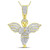 Image of 10kt Yellow Gold Mens Round Angel Diamond Charm Pendant 3/8 Cttw