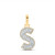 Image of 10kt Yellow Gold Mens Baguette Diamond S Initial Letter Charm Pendant 3/8 Cttw