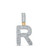 Image of 10kt Yellow Gold Mens Baguette Diamond R Initial Letter Pendant 1/2 Cttw