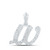 Image of 10kt White Gold Womens Round Diamond W Cursive Initial Letter Pendant 1/2 Cttw Image of 10kt White Gold Womens Round Diamond W Cursive Initial Letter Pendant 1/2 Cttw