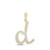 Image of 10kt Yellow Gold Womens Round Diamond D Cursive Initial Letter Pendant 1/2 Cttw
