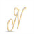 Image of 10kt Yellow Gold Womens Round Diamond N Initial Letter Pendant 5/8 Cttw