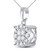 Image of 14kt White Gold Womens Princess Diamond Cluster Pendant 1/4 Cttw