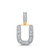 Image of 10kt Yellow Gold Mens Baguette Diamond U Initial Letter Pendant 3/8 Cttw