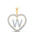 Image of 10kt Yellow Gold Womens Round Diamond Heart W Letter Pendant 1/4 Cttw Image of 10kt Yellow Gold Womens Round Diamond Heart W Letter Pendant 1/4 Cttw
