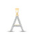 Image of 14kt Yellow Gold Womens Round Diamond A Initial Letter Pendant 1/5 Cttw Image of 14kt Yellow Gold Womens Round Diamond A Initial Letter Pendant 1/5 Cttw