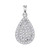 Image of 10kt White Gold Womens Round Diamond Framed Teardrop Cluster Pendant 1/4 Cttw
