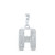 Image of 10kt White Gold Womens Baguette Diamond H Initial Letter Pendant 1/3 Cttw