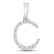 Image of 10kt White Gold Womens Round Diamond Initial C Letter Pendant 1/5 Cttw