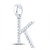 Image of 10kt White Gold Womens Round Diamond Initial K Letter Pendant 1/6 Cttw