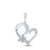 Image of 10kt White Gold Womens Round Diamond Butterfly Heart Pendant 1/10 Cttw
