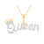 Image of 10kt Yellow Gold Womens Round Diamond Queen Crown Fashion Pendant 1/6 Cttw