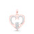 Image of 10kt Rose Gold Womens Round Diamond Claddagh Heart Pendant 1/6 Cttw