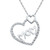 Image of Sterling Silver Womens Round Diamond Mom Double Heart Pendant 1/10 Cttw