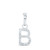Image of 10kt White Gold Womens Round Diamond B Initial Letter Pendant 1/20 Cttw
