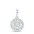Image of Sterling Silver Womens Round Diamond Cluster Pendant 1/8 Cttw