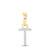 Image of 10kt Yellow Gold Womens Round Diamond T Initial Letter Pendant .02 Cttw