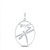 Image of Sterling Silver Womens Round Diamond Dragonfly Oval Pendant 1/10 Cttw