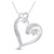 Image of Sterling Silver Womens Round Diamond Moving Twinkle Heart Pendant .01 Cttw