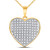 Image of 10kt Yellow Gold Womens Round Diamond Heart Pendant 1/4 Cttw BTGND111988