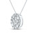 Image of 14kt White Gold Womens Princess Diamond Fashion Cluster Pendant 1/2 Cttw BTGND117887