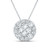 Image of 14kt White Gold Womens Princess Diamond Fashion Cluster Pendant 1/2 Cttw BTGND117887