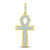 Image of 10kt Yellow Gold Mens Round Diamond Ankh Cross Charm Pendant 1/3 Cttw BTGND118965