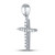 Image of 10kt White Gold Womens Round Diamond Cross Pendant 1/6 Cttw BTGND130042