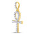 Image of 10kt Yellow Gold Mens Round Diamond Ankh Cross Charm Pendant 1/2 Cttw BTGND150072
