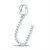Image of 10kt White Gold Womens Round Diamond U Initial Letter Pendant 1/6 Cttw BTGND158134