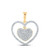 Image of 10kt Yellow Gold Womens Round Diamond Heart Pendant 1/3 Cttw BTGND160328