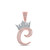 Image of 10kt Two-tone Gold Mens Round Diamond Crown C Letter Charm Pendant 1-1/3 Cttw BTGND161561