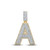 Image of 10kt Two-tone Gold Mens Round Diamond A Initial Letter Pendant 1/2 Cttw BTGND164105
