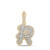 10kt Yellow Gold Womens Round Diamond R Initial Letter Pendant 1/5 Cttw BTGND165694