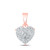 Image of 10kt Rose Gold Womens Round Diamond Heart Pendant 1/4 Cttw BTGND167533