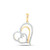Image of 10kt Yellow Gold Womens Round Diamond Heart Pendant 3/8 Cttw BTGND167688