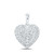 Image of 10kt White Gold Womens Round Diamond Heart Pendant 1/4 Cttw BTGND168062