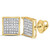 14kt Yellow Gold Womens Round Diamond Square Earrings 1/4 Cttw BTGND54327