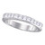 Image of 14kt White Gold Womens Princess Diamond 4mm Wedding Band Ring 3/4 Cttw