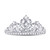 Image of 10k White Gold Round Diamond Womens Womens Crown Tiara Cocktail Band 1/5 Cttw