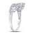 Image of 10k White Gold Round Diamond Womens Womens Crown Tiara Cocktail Band 1/5 Cttw