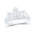 Image of 10k White Gold Round Diamond Womens Womens Crown Tiara Cocktail Band 1/5 Cttw