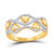 Image of 10kt Yellow Gold Womens Round Diamond Heart Band Ring 1/5 Cttw