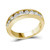 Image of 14kt Yellow Gold Womens Round Diamond Wedding Channel Set Band 1 Cttw
