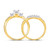 Image of 10kt Yellow Gold Princess Diamond Bridal Wedding Ring Band Set 1/2 Cttw 73824