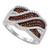 Image of 10kt White Gold Womens Round Brown Diamond Crossover Band 1/3 Cttw