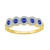 10kt Yellow Gold Womens Round Synthetic Blue Sapphire Band Ring 1/2 Cttw