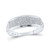 Sterling Silver Mens Round Diamond Pave Band Ring 1/4 Cttw